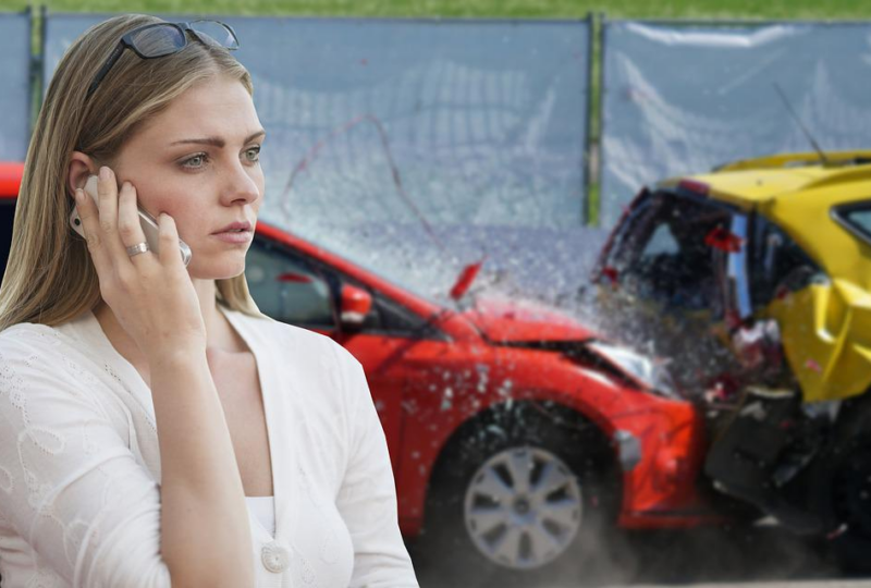A woman in an accident calling high-risk auto insurance companies for SR22 insurance.