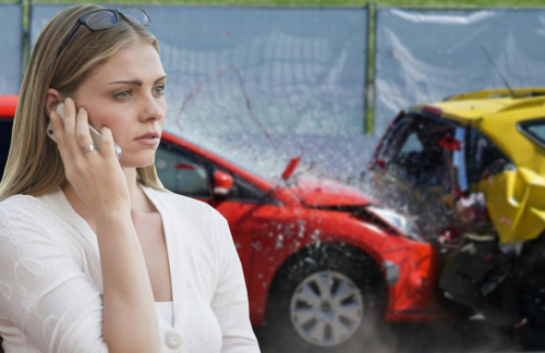 A young woman who will need Oregon non-owner insurance is calling her insurance agent after causing a car accident.